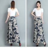 Skirts and Pants for Women Nine-point Wide-leg Pants for Summer Thin New High-waist Loose Drooping Nine-point Large Swing Pants