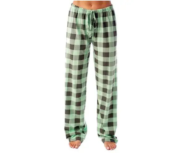 Women Red Plaid Pajama Bottoms with Pockets Drawstring Sleepwear Pants Loose Stretch Home Lounge Sleepwear Nightwear Trousers