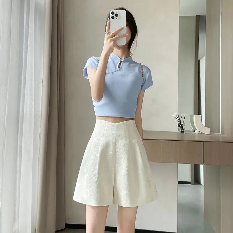 Casual Female Short Pants Jorts Women's Shorts New In Trend 2024 Elegant Streetwear Fashion Clothing Youthful for Summer Outfits