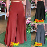 Women Pants Spring 2024 New Elegant Fashion Versatile New Female's Button Elastic High Waist Wide Leg Trousers Streetwear