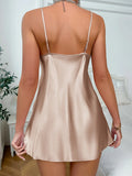 Women's Silk Nightdress Elegant Solid Color Sexy Camisole Dress Comfortable All-Season Loungewear