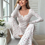 Night Wear Woman Sexy Lace Lace Trimmed Pajama Trousers Set Stylish Sexy Print Large Pajamas Two-Piece Set Night Lingeries Fancy