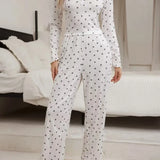 Night Wear Woman Sexy Lace Lace Trimmed Pajama Trousers Set Stylish Sexy Print Large Pajamas Two-Piece Set Night Lingeries Fancy