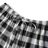 Women Red Plaid Pajama Bottoms with Pockets Drawstring Sleepwear Pants Loose Stretch Home Lounge Sleepwear Nightwear Trousers
