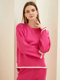 Elegant 2 Piece Loungewear Pajama Women Sets Casual Knitted Pant Sets Women Long Sleeve Knitted Two Piece Sets Women Winter 2024