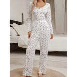 Night Wear Woman Sexy Lace Lace Trimmed Pajama Trousers Set Stylish Sexy Print Large Pajamas Two-Piece Set Night Lingeries Fancy