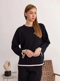 Elegant 2 Piece Loungewear Pajama Women Sets Casual Knitted Pant Sets Women Long Sleeve Knitted Two Piece Sets Women Winter 2024